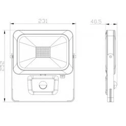 PROJECTEUR LED EXTRA PLAT 30W 2400LM AVEC DETECTEUR RADAR GIGALUX - 02389DRAKKAR EQUIPEMENT